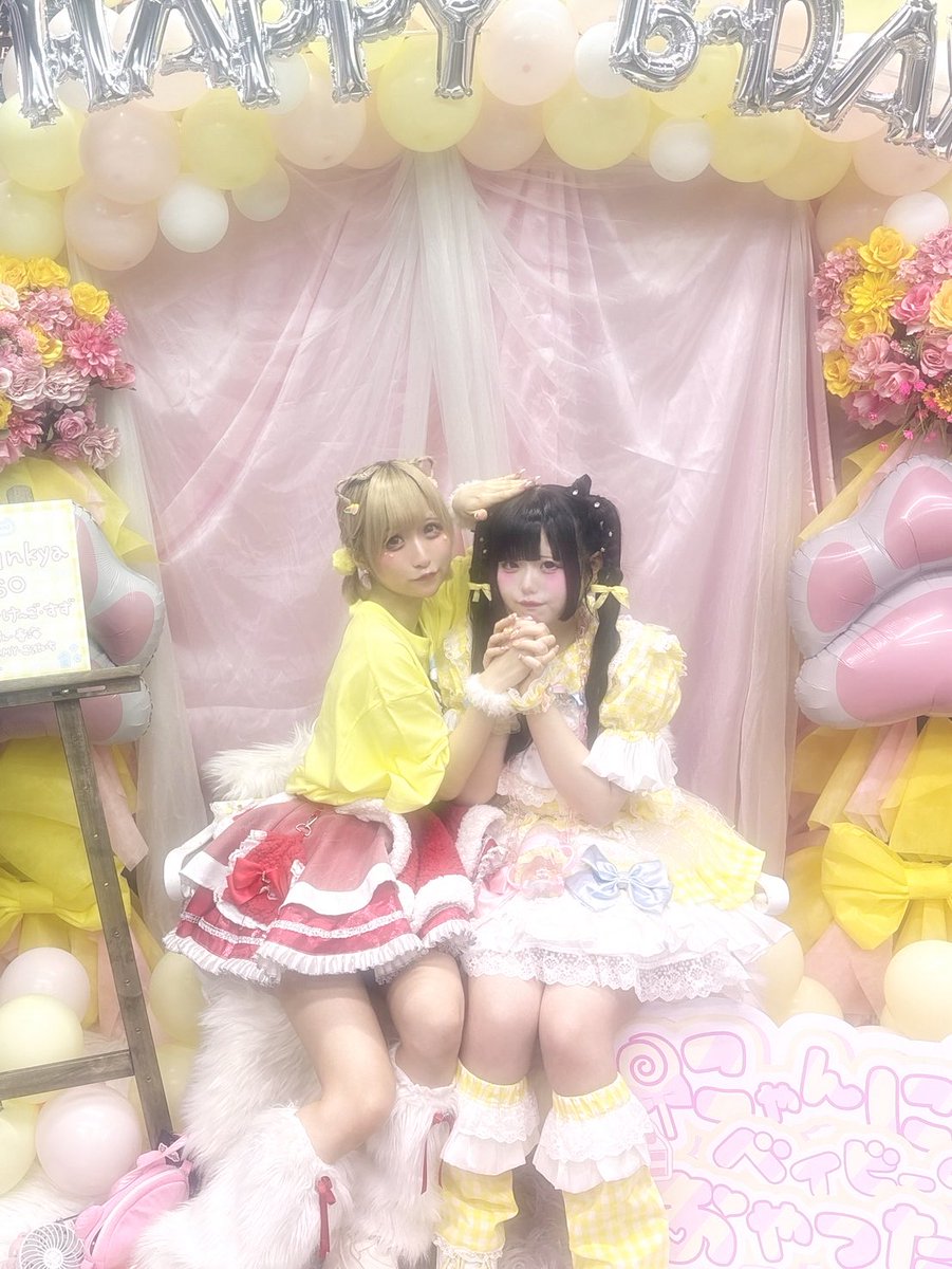 sumomo__mofu's tweet photo. にゃんにゃんおめでとう＞𖥦＜🍰💛🍭 https://t.co/nY5Uq6FStR