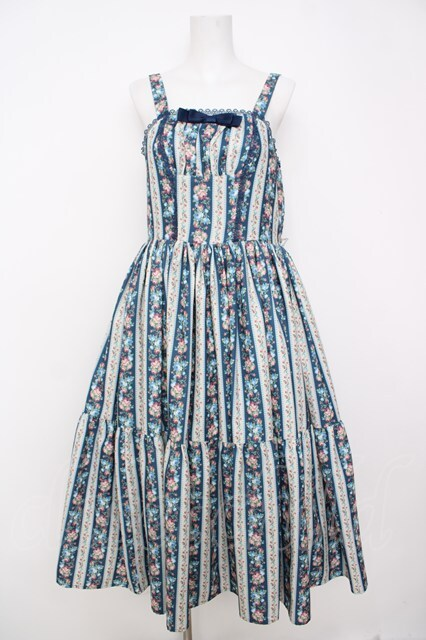 ❤New arrival❤ axes femme kawaii / ストライプローズ柄ジャンスカ