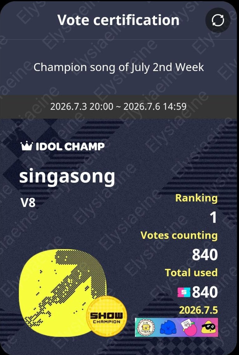 elysiaeine's tweet photo. Vote #V8 
5/07/26 https://t.co/mCYVSMuPcP