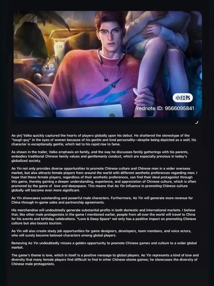 lemurianbride__'s tweet photo. Spread positivity how @Love_Deepspace help global player understand and Appreciate Chinese culture. and how Valko can help infold to Reach bigger market for promoting China by reaching to new females players that have diffrent preferences #bringValkoBack #bringBackValko https://t.co/3uz290kwcK