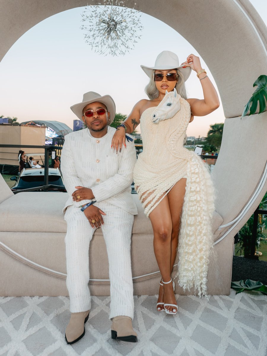 Musa_Khawula's tweet photo. L Tido and Anele Zondo at the 2026 Durban July. https://t.co/kcWtDFndkh
