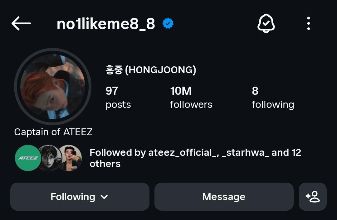 1024updates's tweet photo. Hongjoong has reached 10 million followers on instagram

#ATEEZ #에이티즈 #HONGJOONG https://t.co/CW6F32MecP