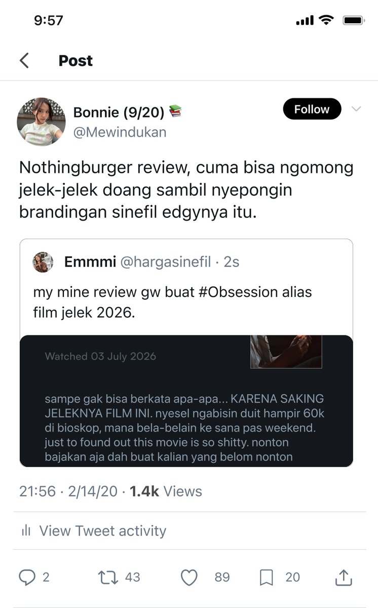 Peculiartie's tweet photo. Diskursus panas timeline pas review Obsession (2026)

#Emibonnie few-tweets AU. https://t.co/8tzEJIBB0W