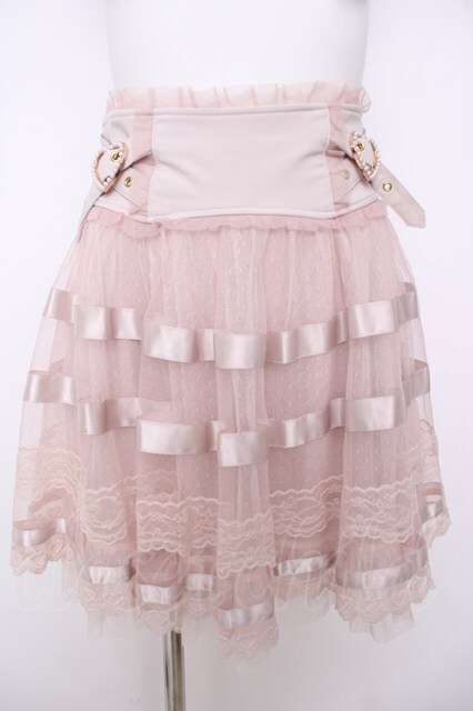 LIZ LISA パステルピンク.レーススカパン ❤New arrival❤ LIZ LISA / ボーダーレースチュールスカパン 0 ピンク