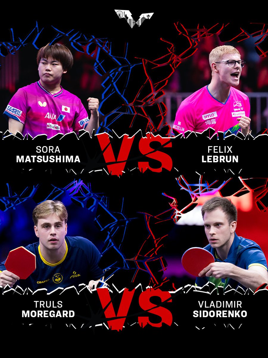WTTGlobal's tweet photo. The last 4 standing 💥

These Men's and Women's Singles Semifinalists are only two matches away from the title - who is going the distance right here at #USSmash? ☄️

Tune in from 12pm (GMT -7) for all that semifinal action 🕛

#TableTennis https://t.co/RjI752uwO5