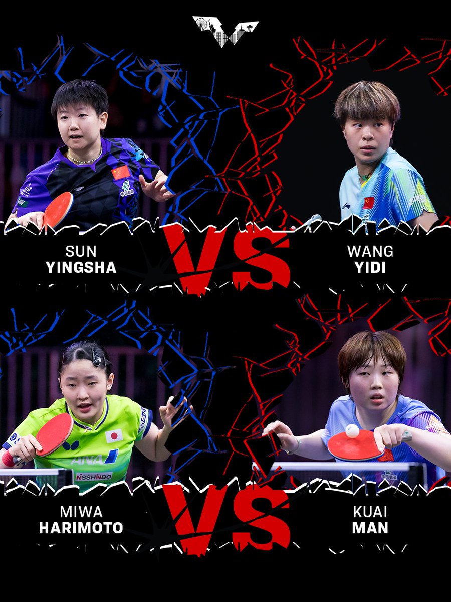 WTTGlobal's tweet photo. The last 4 standing 💥

These Men's and Women's Singles Semifinalists are only two matches away from the title - who is going the distance right here at #USSmash? ☄️

Tune in from 12pm (GMT -7) for all that semifinal action 🕛

#TableTennis https://t.co/RjI752uwO5