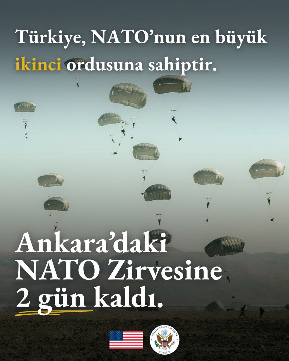 USEmbTurkiye's tweet photo. Ankara’daki NATO Zirvesine 2 gün kaldı.

//

2 days until the NATO Summit in Ankara. https://t.co/mi4C2bHBUS