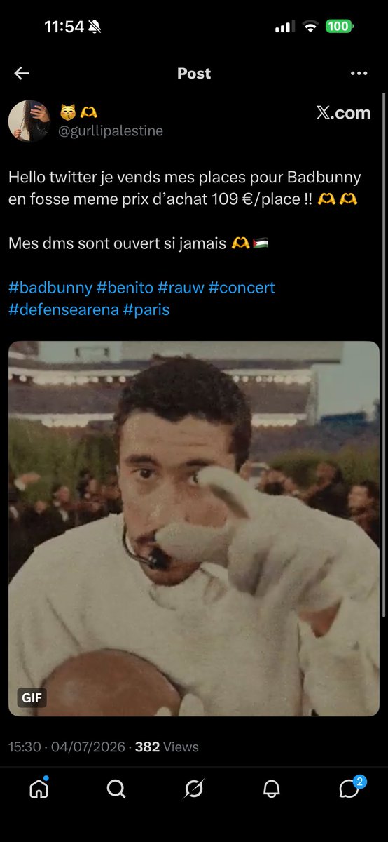 0323atz's tweet photo. achetez pas de places à @gurllipalestine !! 

cette scameuse de merde nous a vendu des places, continue d'en vendre et en plus nous bloque le jour du concert !!
@plenitudearena 
#badbunny #paris #defensearena https://t.co/YnXgSSjwdN