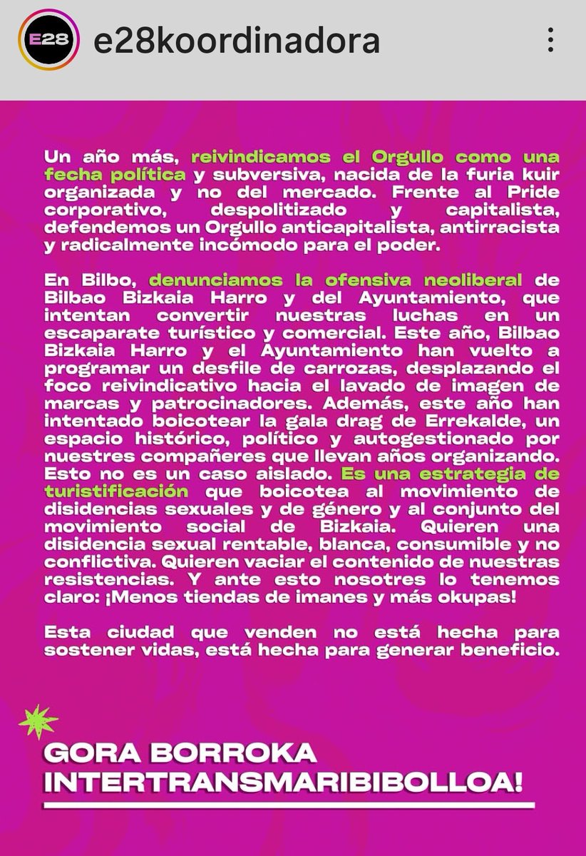 iturrisocars's tweet photo. Te replico por aquí porque me bloqueaste la cuenta principal. Mi «movimiento 🌈», el genuino, el popular, no el que hace desfiles patrocinados, es el que lucha contra el capital, el heteropatriarcado y los reaccionarios como tú.
https://t.co/5928KpyeHu https://t.co/RglslvqQOD
