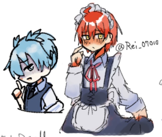 Rei_07010's tweet photo. 念願、、やっとだぁ、、(恥ずかしがり屋な人)えちゃ、、
メイドカルマくん、悪巧み渚くんです、、 https://t.co/jlnozg8bgz