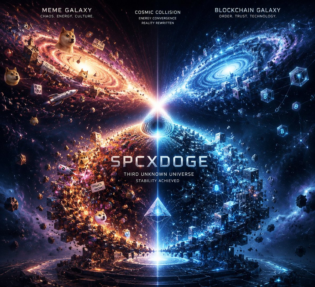 SPCXDOGE_BSC's tweet photo. The market didn’t choose DOGE or SPCXB.
It merged them. https://t.co/iBVLoBsvvH