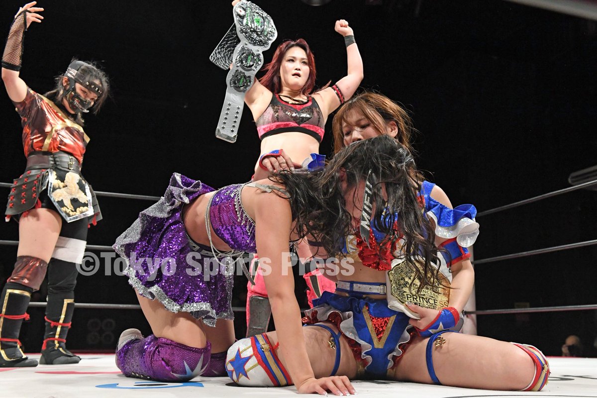 tospophoto's tweet photo. 【東京女子】　2026年7月4日
#山下実優　が前哨戦に勝ち王座奪取に勢い「まだまだこんなもんじゃねえぞ」

東スポWEBはこちらから⬇️
https://t.co/leA2hCwZwm

#tjpw #東京女子プロレス 
#荒井優希  #ハットリ桜　#芦田美歩 https://t.co/hKTF1ebihL