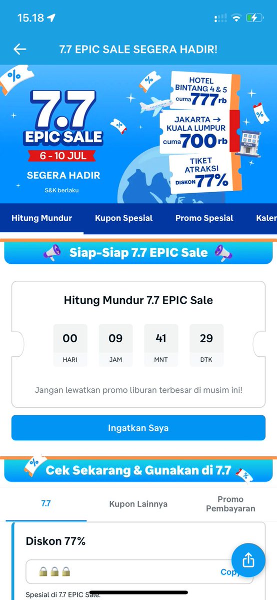 Lisa_andre4's tweet photo. Kalau promo sebesar ini lewat begitu aja, pasti nyesek belakangan nihaku spill 7.7 EPIC Sale Traveloka hadir 6–10 Juli dengan hotel mulai 777rb, Jakarta–Kuala Lumpur mulai 700rb, dan tiket experience diskon sampai 77% Cek aja disini
https://t.co/PXFcStNzkr https://t.co/DZojDH6JJp