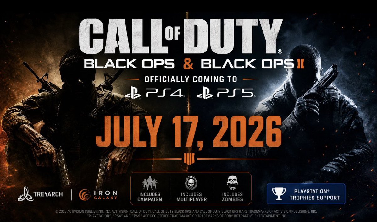 NflNewsAndUpda's tweet photo. ⚡️BREAKING NEWS: The Black Ops 2 Release Date Has Finally Been Released And It Will Be On July 17 Of 2026. https://t.co/FW0Ray8Tmp