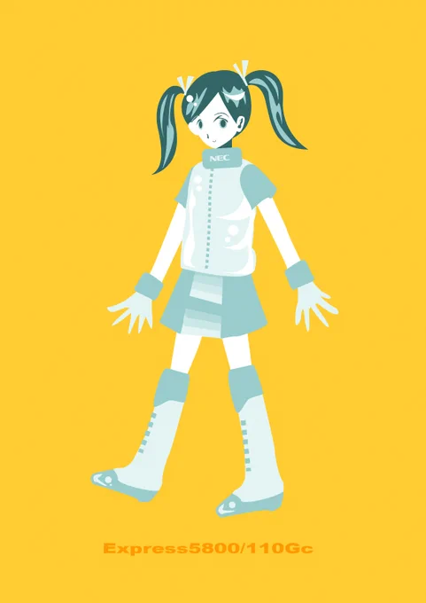 女子ばっかり描いてた頃の作品です。20年前になりますか。当時派遣社員としてNECで働いていて、NECのサーバを擬人化したものです。今は馬(時々プロレスラー)しか描かなくなりましたが。思えば遠くへ来たもんだ。