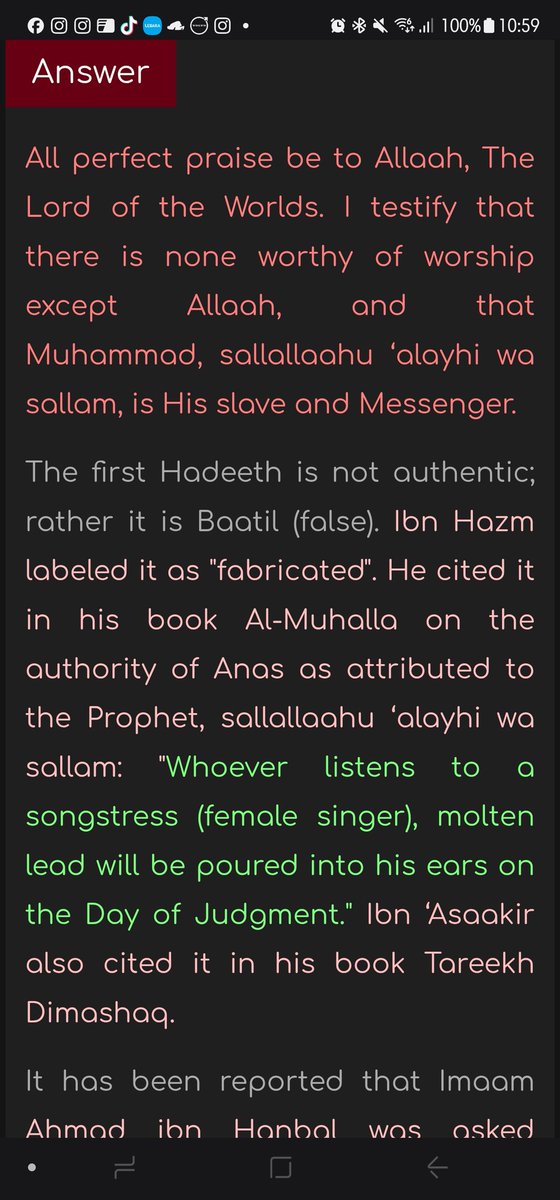 TeamCPenaldo's tweet photo. @Mahdii_365 The second one he mentioned about molten iron/lead being poured into the ears is a baatil (fabricated) Hadith from what I looked up. It's not appropriate to use such a Hadith for evidence.

https://t.co/fLwG6HQTOl https://t.co/88BRPFGkf7
