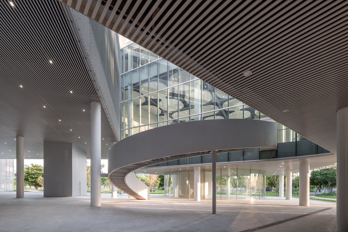 parametricarch's tweet photo. SANAA reveals its latest proposal for the Taichung Green Museumbrary in Taiwan, a fluid integration of library and art museum within a single porous structure. ✨ https://t.co/Ub1rmyWG5A