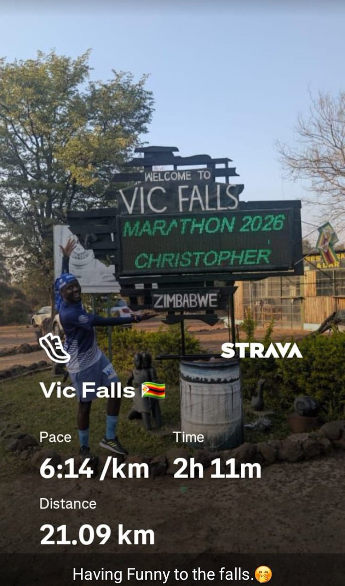 Kusonz's tweet photo. Vic falls half marathon.  🇿🇼 https://t.co/4CIAWxcLNX