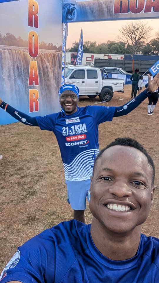 Kusonz's tweet photo. Vic falls half marathon.  🇿🇼 https://t.co/4CIAWxcLNX