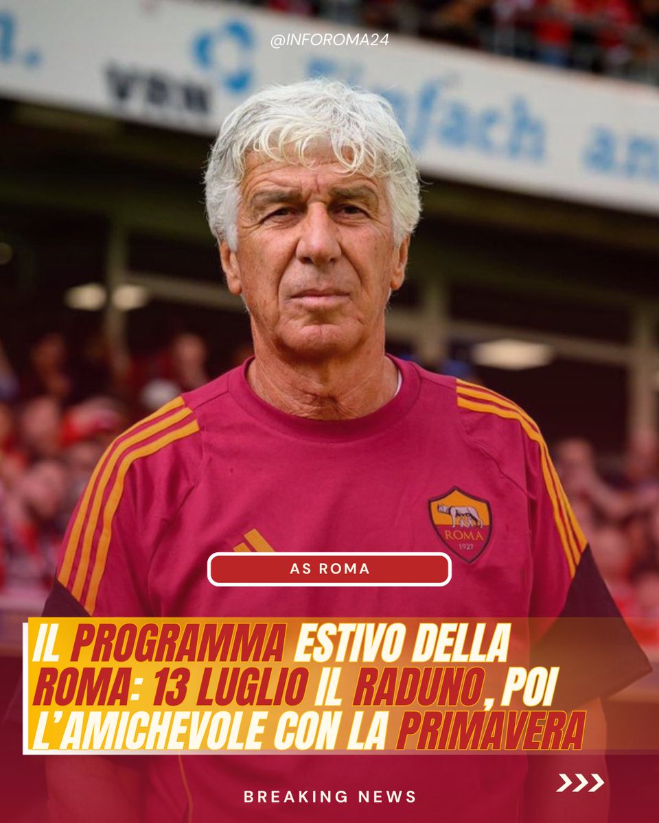 inforoma24's tweet photo. 🟡🔴 Il programma estivo dell’#ASRoma è stato definito. Il raduno è fissato per il 13 luglio, seguito da un’amichevole contro la Primavera.
⚽️ Successivamente, la squadra affronterà #RomaCity e #Trastevere a #Trigoria. Successivamente una trasferta a #Cannes.
📲 : @tempoweb https://t.co/LQhlcZfeBm
