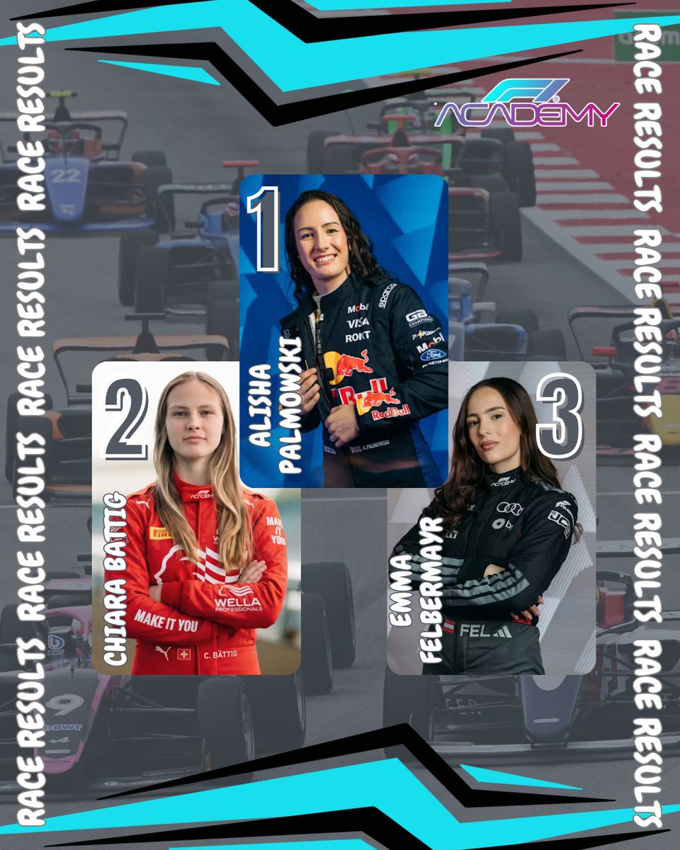 MotorsportsWeek's tweet photo. The Podium for F1 Academy Feature Race!
@f1academy #BritishGP https://t.co/iJc7xSnmJI