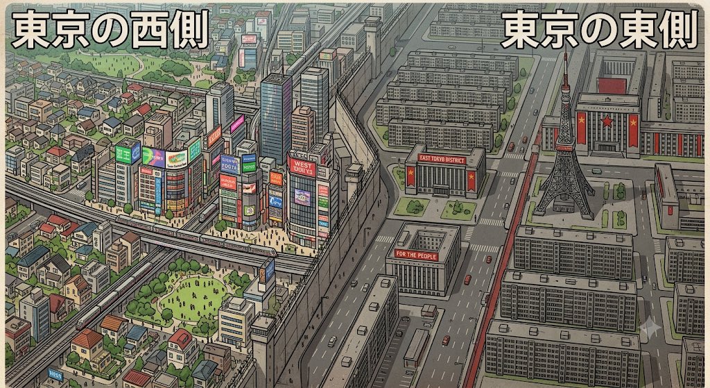 danchigohan's tweet photo. 東京の東西イメージ図どぞ。 https://t.co/lfzNnQRRpa