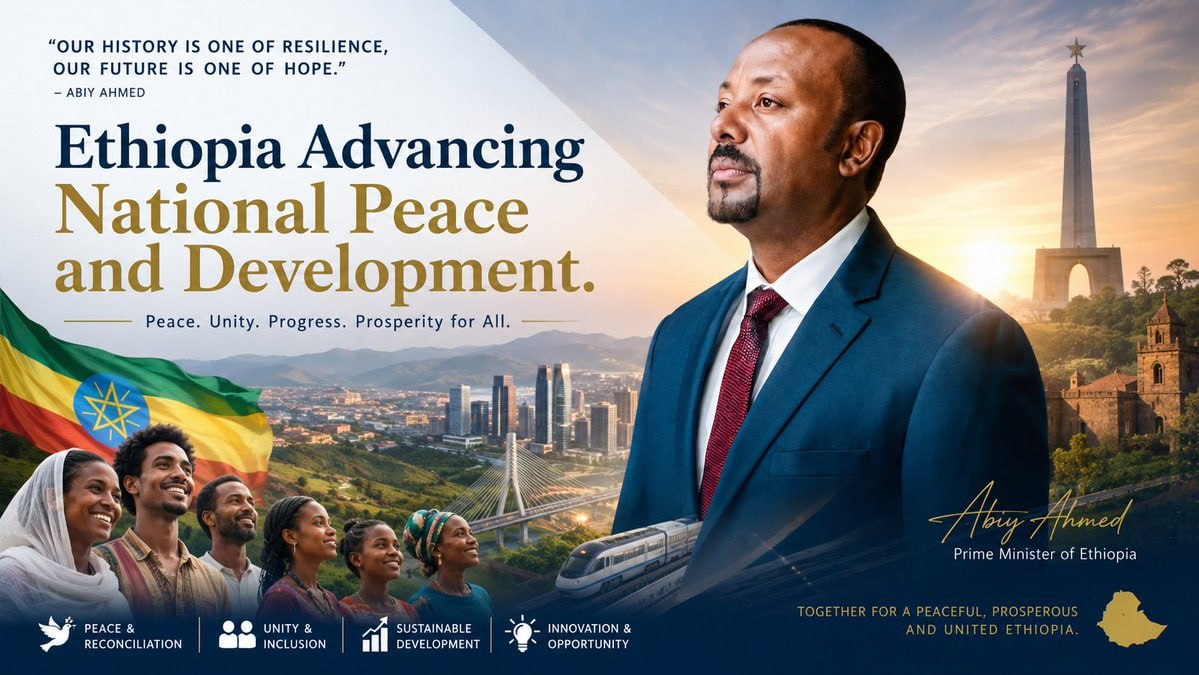 PartyMoa49040's tweet photo. Ethiopia is advancing national progress through peacebuilding, institutional strengthening, and sustainable development, while fostering dialogue, social cohesion, and inclusive governance to reinforce unity and long-term stability. @prosperity2022 https://t.co/mV6d58vbhO
