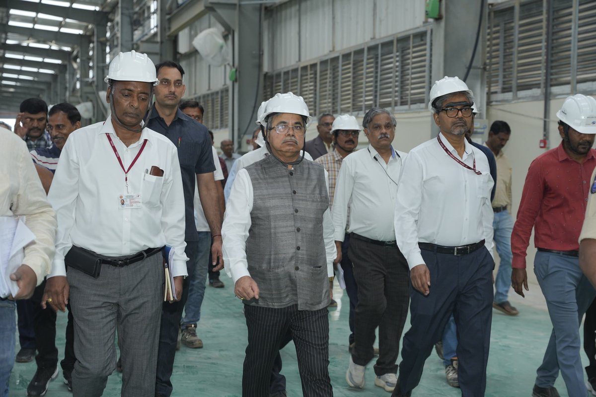 RailVikas's tweet photo. Shri Satish Kumar, Chairman & CEO, Railway Board, today inspected the Kazipet Rail Manufacturing Unit (RMU) in Telangana, being constructed by Rail Vikas Nigam Limited (RVNL) for Indian Railways in the Secunderabad Division of South Central Railway.

During the visit, he reviewed the progress of the project, inspected the Main Shed, Wheel Shop, Final Testing Shop and Paint Shop, and held discussions with State Government officials.

The Kazipet RMU is being developed as a versatile rolling stock manufacturing facility capable of producing Mainline Electric Multiple Units (MEMUs), coaches, trainsets and other modern rolling stock for Indian Railways. The unit will also undertake maintenance and overhaul of modern railway rolling stock.

Equipped with advanced manufacturing technologies, including robotic painting systems, modern material handling systems and state-of-the-art machinery, the facility is being operationalized to enhance quality, productivity and efficiency.

Once operational, the Kazipet RMU will strengthen India's railway manufacturing ecosystem and complement the country's existing rolling stock production facilities.

Shri Satish Kumar was accompanied by Shri Sanjay Kumar Srivastava, General Manager, South Central Railway; Dr. R. Gopalakrishnan, Divisional Railway Manager, Secunderabad Division; Shri P.V. Sai Prasad, Chief Project Manager, RVNL, Secunderabad PIU; Shri Murali Krishna, Group General Manager (Mechanical), RVNL; and other senior officials from Indian Railways and RVNL.