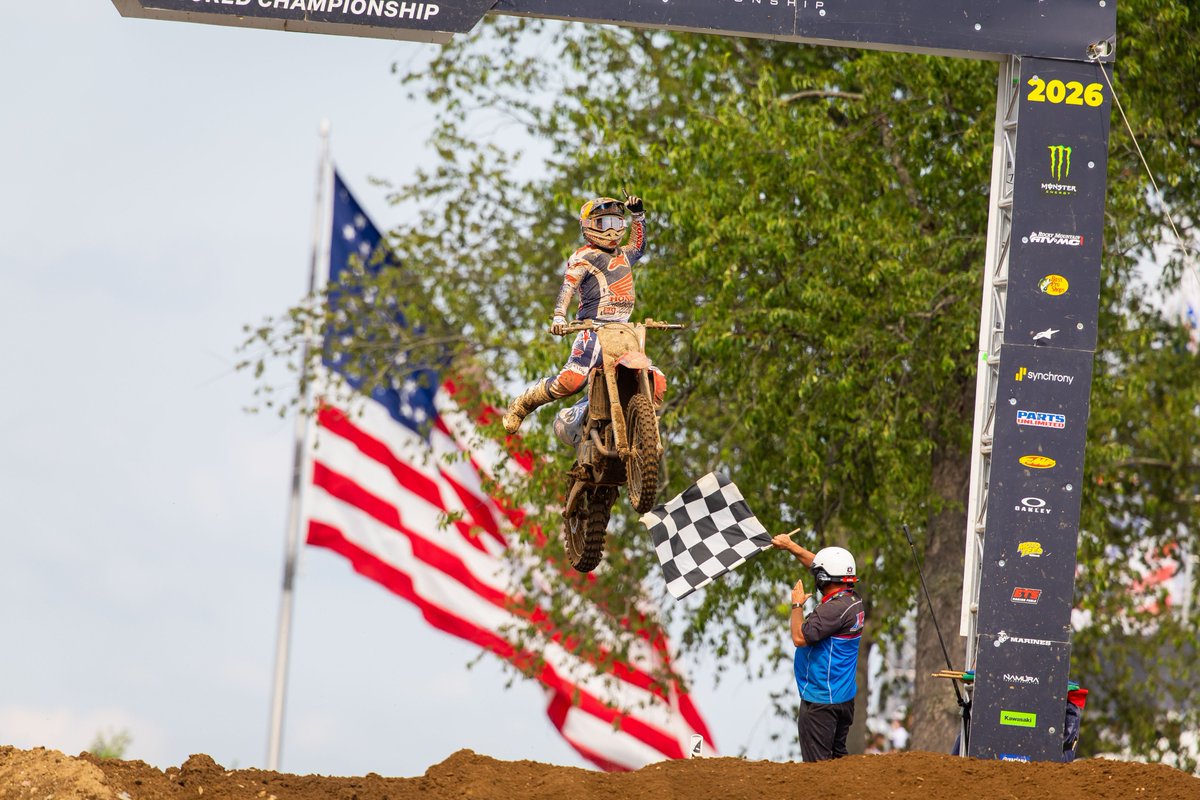 HondaRacingGLB's tweet photo. Honda HRC Progressive’s Hunter Lawrence made it back-to-back Pro Motocross 450 Class victories with a commanding performance at RedBud, reclaiming the championship lead in style. 🏆

Jett Lawrence went 1-5 across the motos to secure third overall and remains firmly in the title fight, sitting just three points behind Hunter in the standings.

In the 250 Class, Jo Shimoda continued his impressive consistency with another podium finish, taking runner-up honours to surge into the championship lead.

The Pro Motocross Championship now heads to Southwick on 11th July, where the title battles are set to intensify.

#Honda #ProMotocross