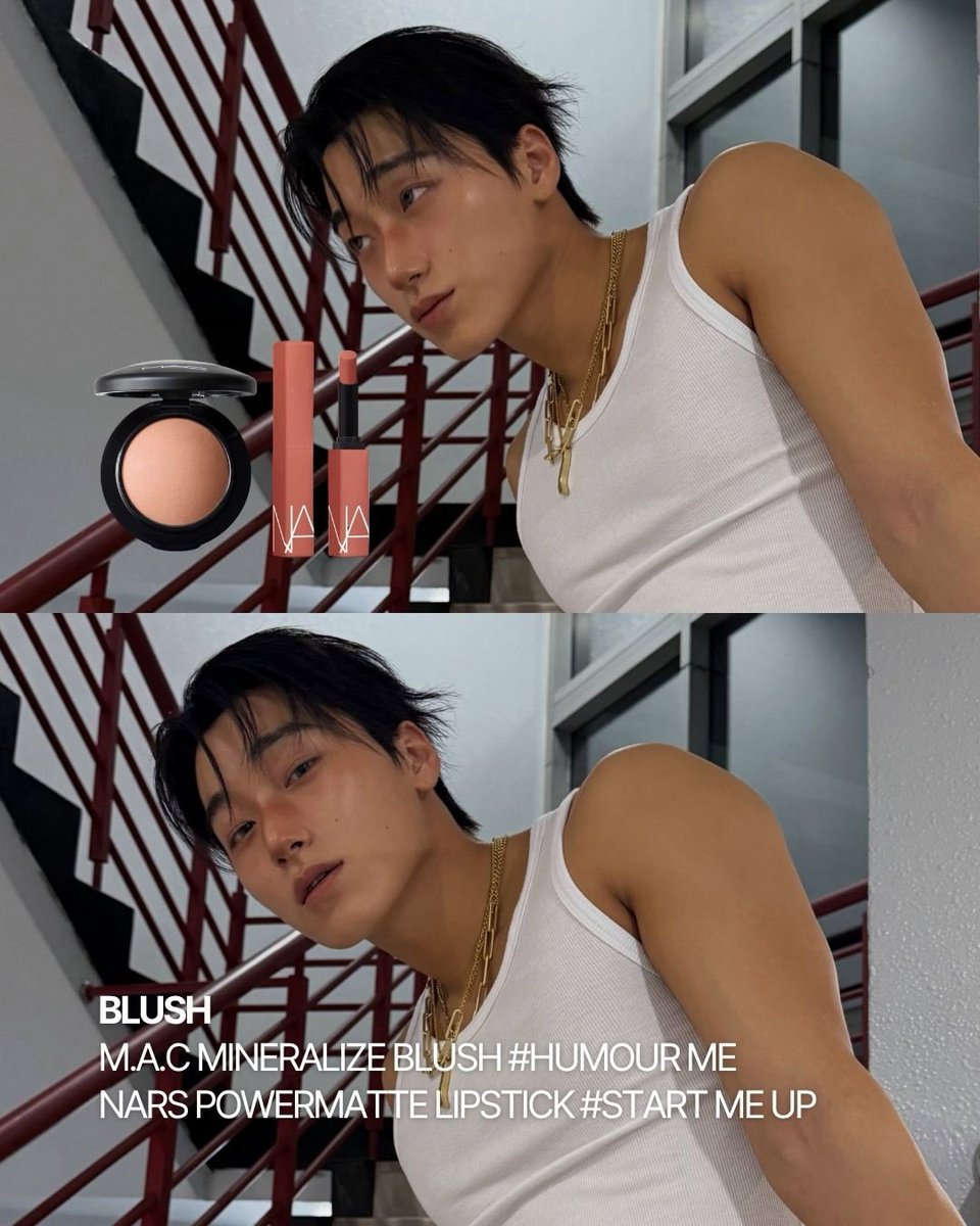 allforsan710's tweet photo. Choi San's "Sun burn makeup" now also becoming a trend!

DAILY FASHION NEWS and DAILY BEAUTY WELLNESS also posted the info about the products that San wore:
"CHOI SAN'S BLUSH MAKEUP
If I can't have Choi San, I'll at least have his sunburn makeup ❤️‍🔥
Choi San's 'BAD' stage, which all girls these days watch about 100 times a day as part of their wellness routine.
Not only the sleeveless look that garnered attention, but his sun burn makeup also makes Choi San look BAD."

Choi San 'BAD' Makeup
Blusher: 
MAC Mineralize Blush Humour Me NARS Powermatte Lipstick Start Me Up
Lips: 
Dolce & Gabbana My Comfy Matte My 31.05
WAKEMAKE Soft Blurring Balm Stick 14
—

San liked this post.
They wrote on comments:
DFN: From today, I'll try to do couple makeup looks with Choi San
DBW: Watching San's fancam becomes my wellness routine these days
📎 https://t.co/LxJyfO5nkD
#SAN #CHOISAN #ATEEZ #산 #최산 #에이티즈