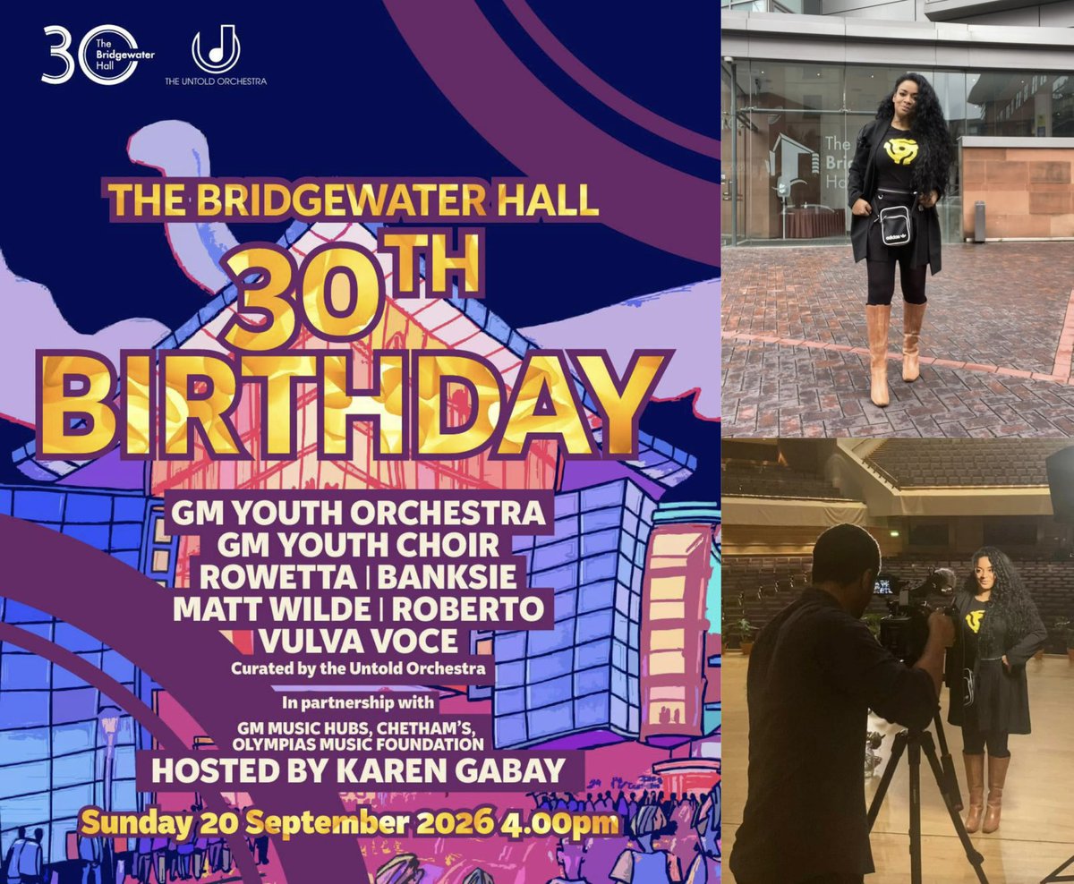 Rowetta's tweet photo. The Untold Orchestra are bringing together young people from across Greater Manchester to join a new youth orchestra and youth choir to help celebrate 30 years of The Bridgewater Hall 🎉

📅:  Saturday 20th September
🕣: 4pm -6pm
🎫 https://t.co/qu8fw48gYT https://t.co/IzqvOZPpbP