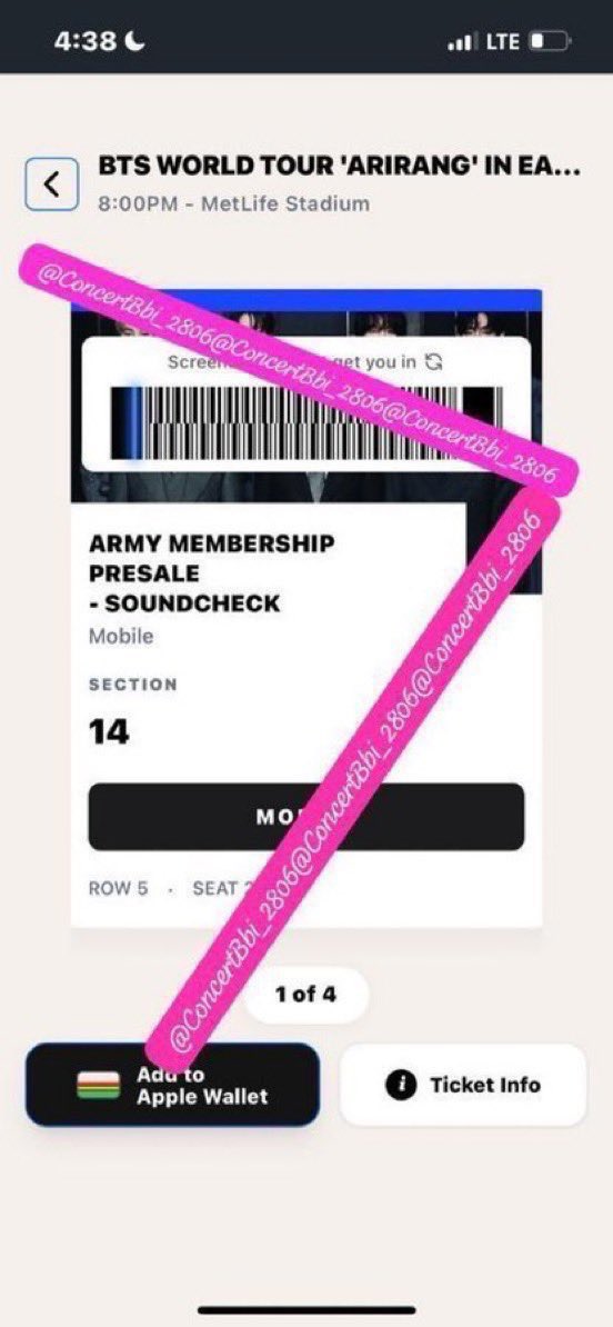 ConcertBbi_2806's tweet photo. #wts 4x BTS SOUNDCHECK VIP tickets In EAST Rutherford at METLIFE STADIUM, USA  AUG 02! Show

~ Sec: 14 Row: 5 Seat: 2-5 ARMY MEMEBERSHIP PRESALE

Wts Below Face Value - Flexible Payments / Installment Payments Welcome

Can provide proof &amp; FT 
🏷️ BTS ARIRANG EAST RUTHERFORD NJ https://t.co/gp2eGmxYrm