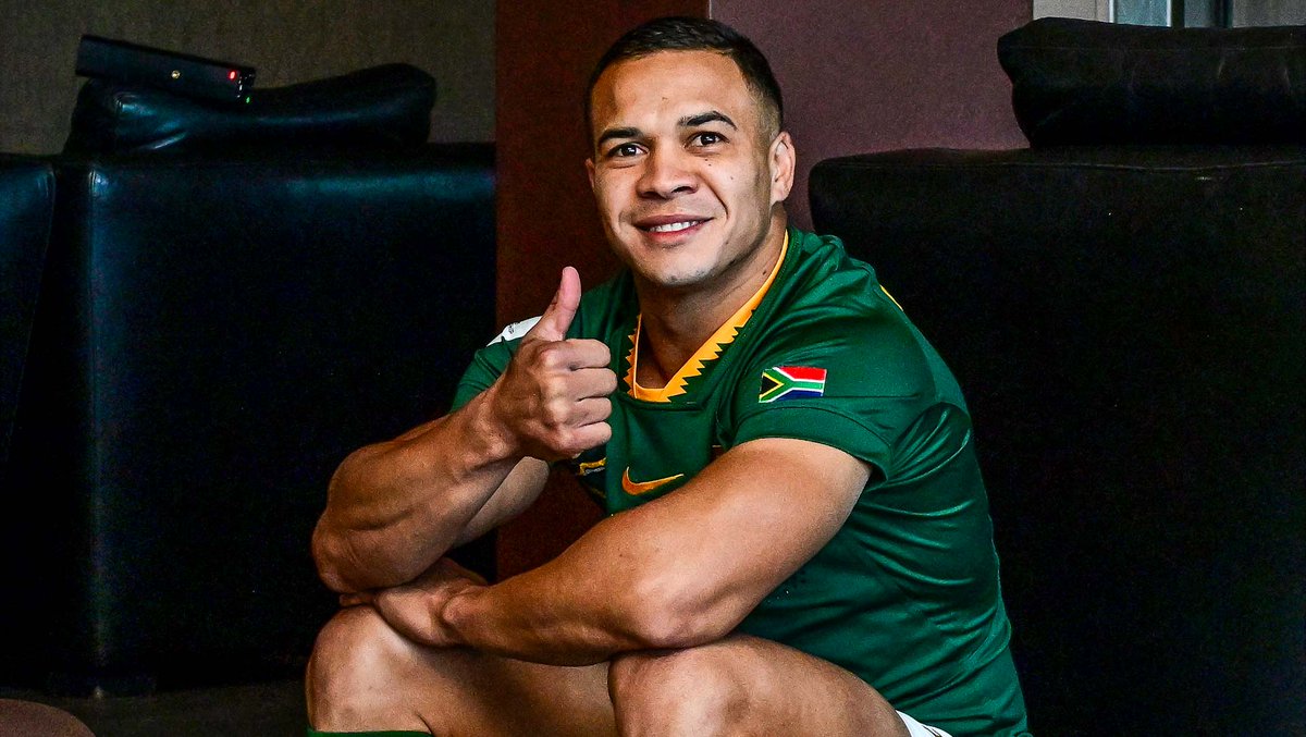 Springboks's tweet photo. Cheslin Kolbe: “I’m extremely grateful for this opportunity” - more here: https://t.co/2yjVwef0t6 🤩
#Springboks #ForeverGreenForeverGold https://t.co/Cg7XFRmIhG
