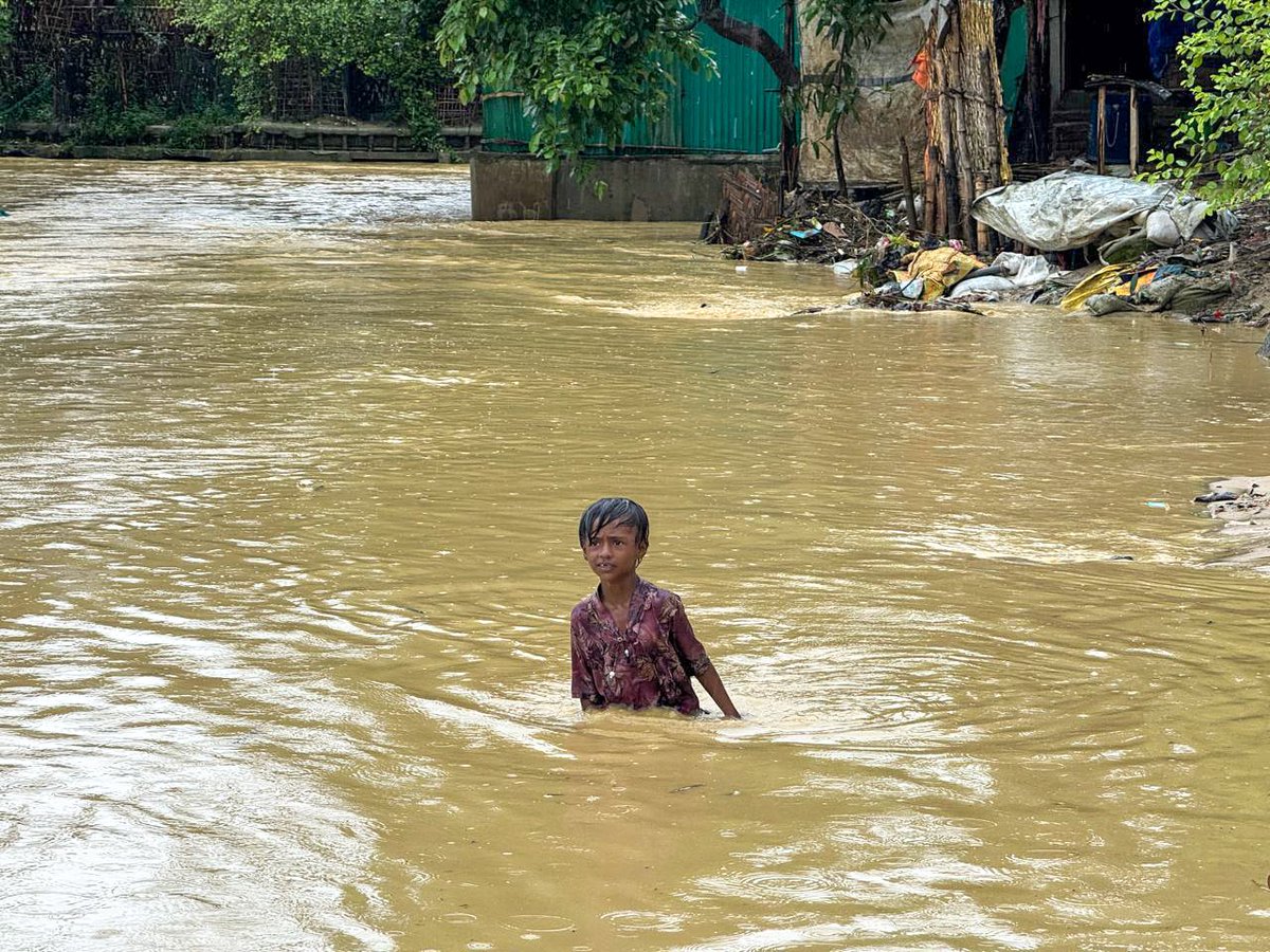 RoAnisHlaMyint's tweet photo. A Rohingya boy is playing in a stream during heavy rain in the Rohingya refugee camp.
#rohingyacamp
#heavyrain
#childplaying
#stream
@RoAnisHlaMyint https://t.co/OibZ0dmhUN