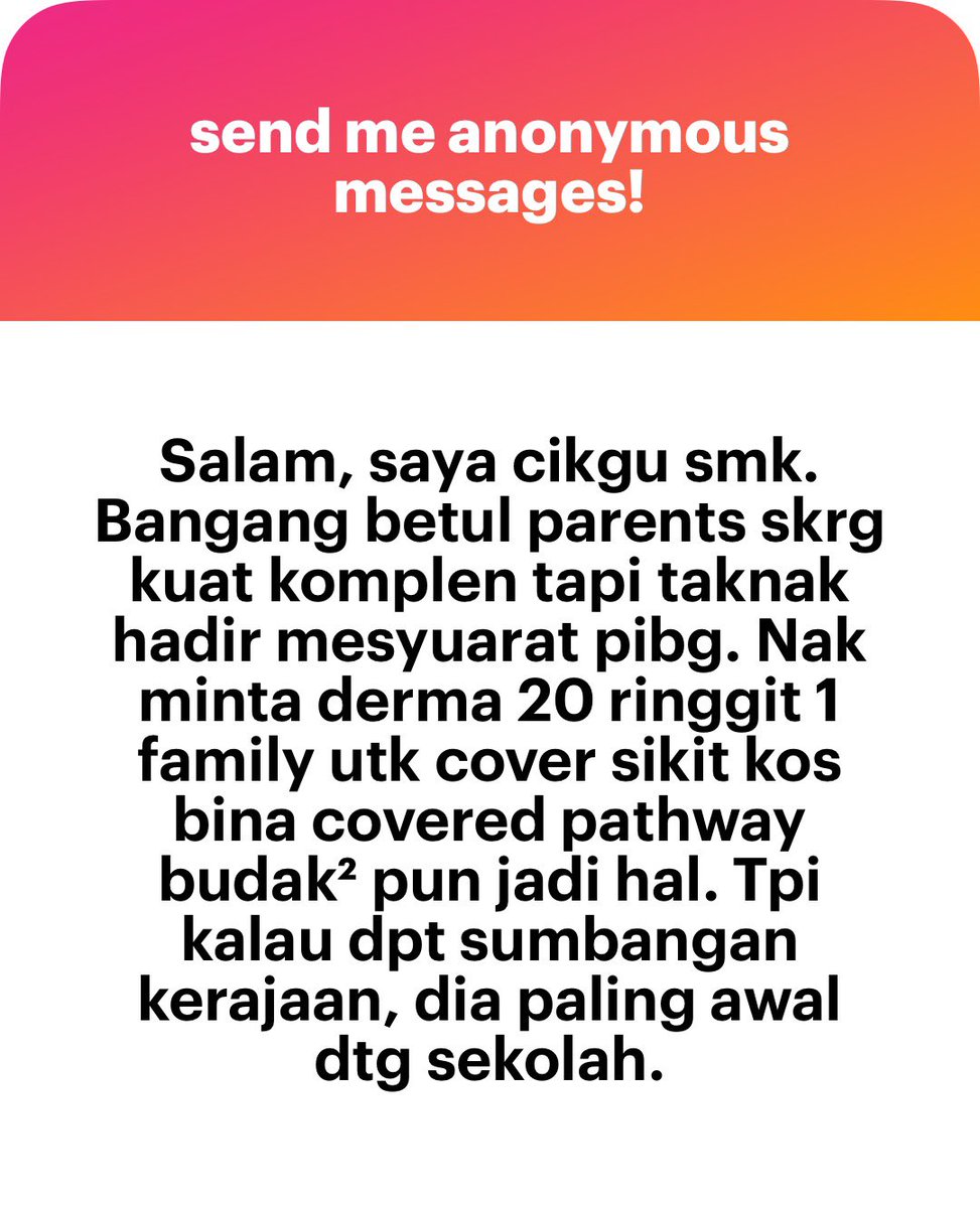 meinmokhtar's tweet photo. Luahan cikgu https://t.co/j0kNle6JkU