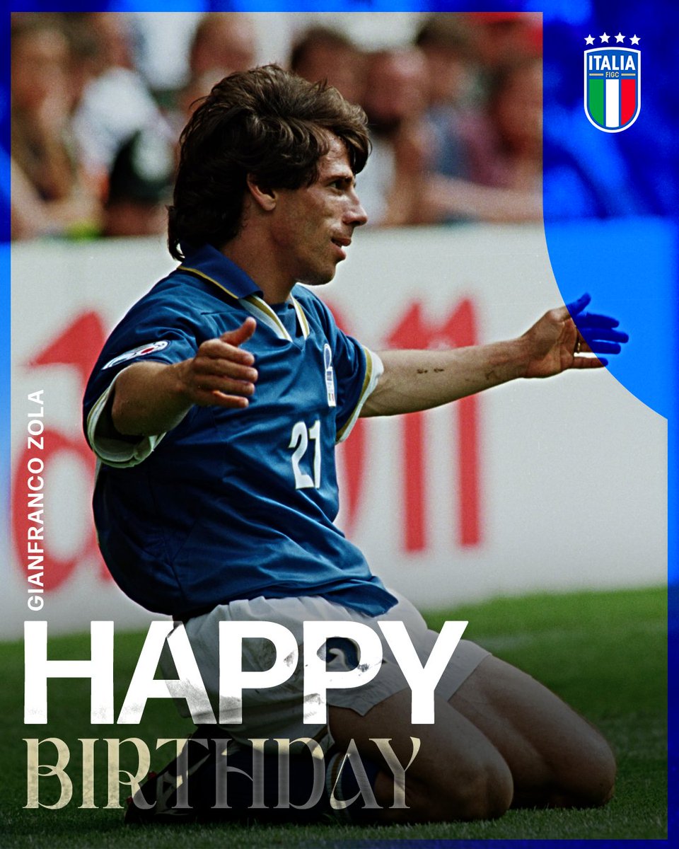Azzurri_En's tweet photo. A footballing magician. Happy birthday to Gianfranco Zola! 🥳

#Azzurri #VivoAzzurro https://t.co/3zc1ulnoLo