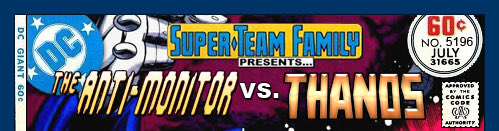 RossPearsall's tweet photo. Super-Team Family: The Lost Issues!: The Anti-Monitor Vs. Thanos https://t.co/22dMwnr8La https://t.co/CYbqfpx23R