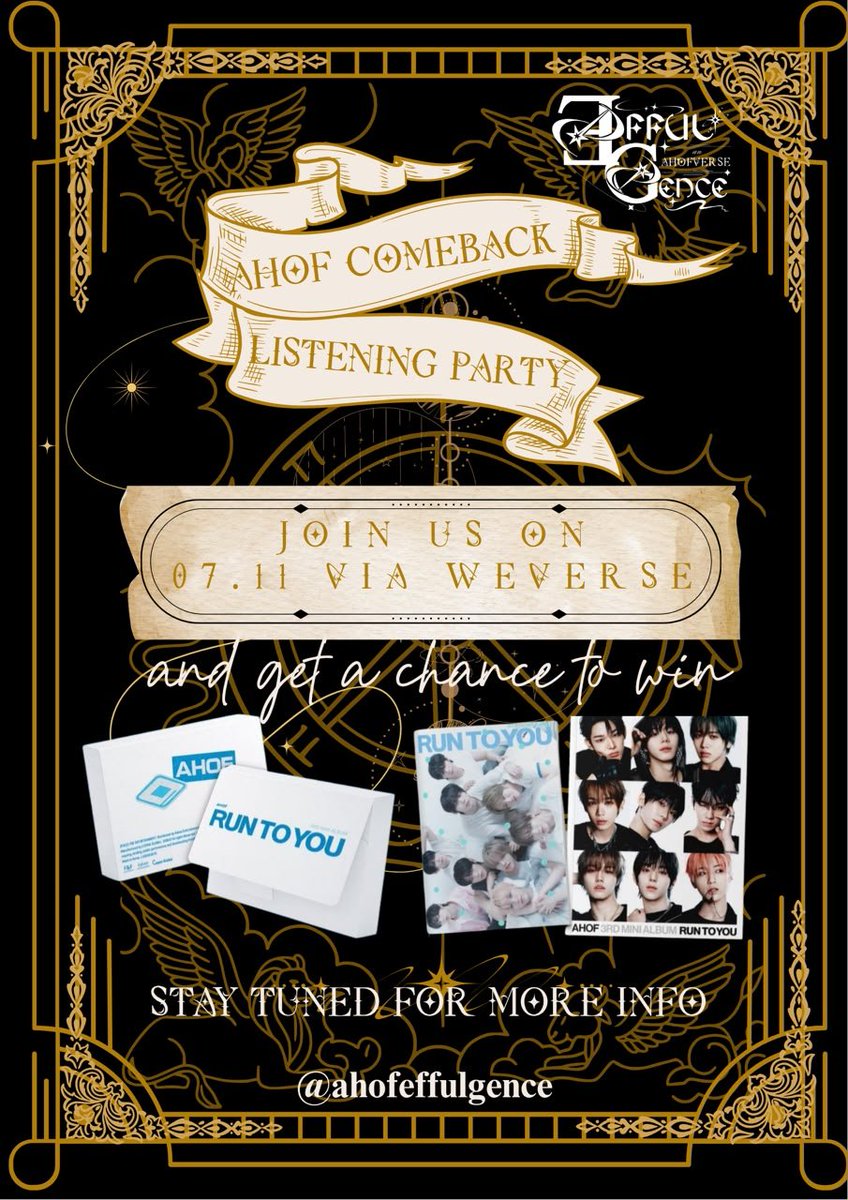 ahofeffulgence's tweet photo. ✨ THE WAIT IS OVER… AND THE PARTY BEGINS! ✨

Get ready to turn the volume ALL THE WAY UP 🎧
The AHOF Comeback Listening Party is coming and you’re invited to be part of the hype, the screams, and to create unforgettable memories together.

📅 07.11.26 | via Weverse
🎁 Join us for a chance to WIN AHOF’s new albums!

This isn’t just a listening party… it’s a whole EXPERIENCE.
Feel every beat. Sing every line. Celebrate every moment.

Don’t miss out! This is your sign to show up, show love, and go FULL FOHA mode 💛

Stay tuned… the best is yet to come.

#AHOF
#Ahofcomeback_listeningparty