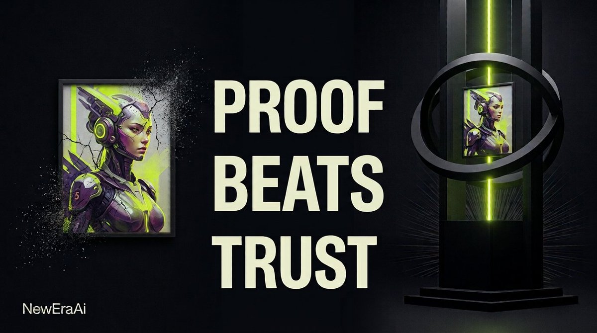 New_EraAI's tweet photo. A screenshot can show that an image exists.

It can't prove who owns it.

It can't prove when it changed hands.

It can't prove how the creator was paid.

That's the difference between a platform record and an on-chain record.

Proof scales better than trust. https://t.co/9trdHrYBSA