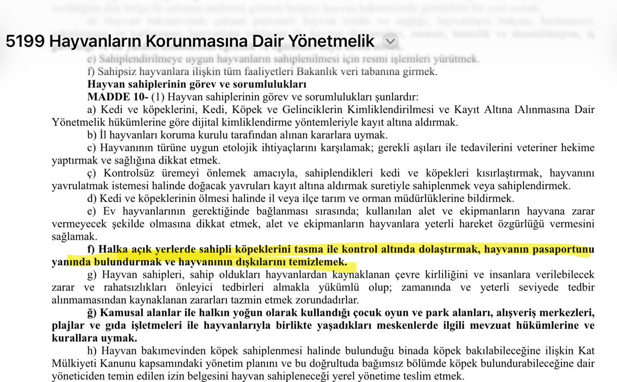 Av_MeltemZorba's tweet photo. Arkadaşlar bana “köpeğin dı$kısını toplamayana uygulanacak idari para cezasının” dayanağı soruluyor. Bazı belediyeler bu cezayı uygulamaktan imtina ediyorlarmış. 

📌Cezanın dayanağı mevzuat; 5199 sayılı Kanunun 6. maddesi, Hayvanların Korunmasına Dair Yönetmeliğin 10. maddesi ve idari para cezaları tebliğinde yer almaktadır. Lütfen bu bilgiyi herkese ulaştırın.

Bu cezanın uygulaması sadece belediyelerin sorumluluğunda olmayıp idarenin genel düzenleyici kural koyma yetkisi çerçevesinde valilikler, kaymakamlıklar, doğa koruma milli parklar ve tarım il müdürlükleri, çevre koruma müdürlükleri ve polis ve zabıta tarafından kesilebilir.

Kamuya açık alanda bırakılan hayvan pisliğinin sebep olduğu halk sağlığı tehlikesini açıklama görevini ise @saglikbakanligi @halksagligigm ve @csbgovtr ‘na bırakıyorum.

Bu bilinci bu ülkeye getirmek zorundayız.

@TCTarim 
@TC_icisleri