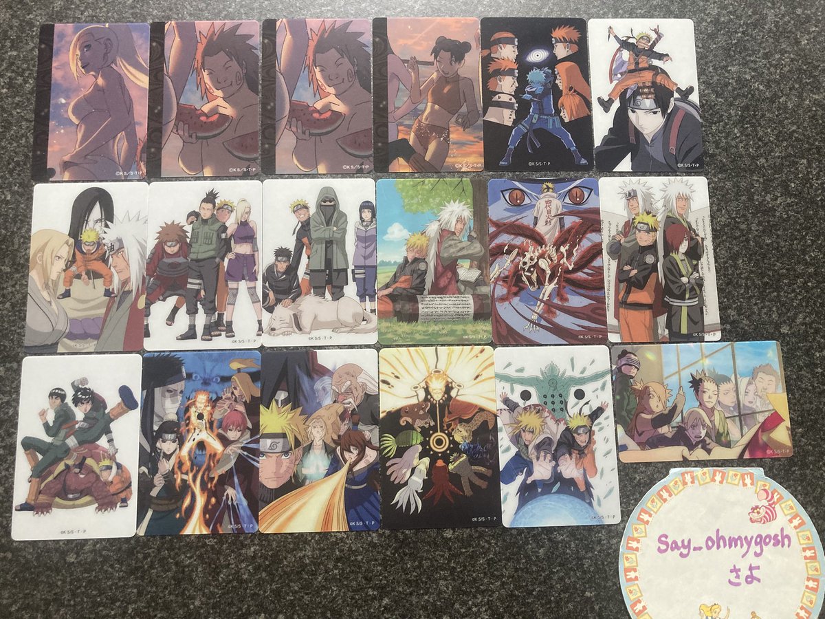 say_ohmygosh's tweet photo. 【譲渡】
NARUTO ビジュアルプレートのお譲り先を探しております。
【譲】いの、チョウジ、テンテン、ナルト＋ペイン、ナルト＋サイ、三忍、第十班、第八班、ナルト＋自来也、ガイ＋リー、五影、尾獣、猪鹿蝶
【求】各200円＋送料
東京〜品川・川崎・新横浜周辺、都内神奈川JR線改札内のお手渡しも可能です。
