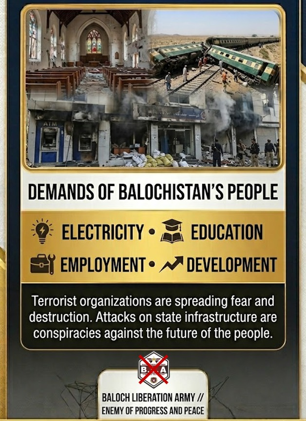 Javed6599's tweet photo. Education, Not Destruction!
The people of Balochistan deserve education, jobs, and development—not fear and destruction. Stand for peace and a brighter future. 🇵🇰
#BalochistanDemandsPeace #StopTerrorism #EducationForAll #DevelopmentNotDestruction #UnitedAgainstBLA https://t.co/3Tw5dSYTbh