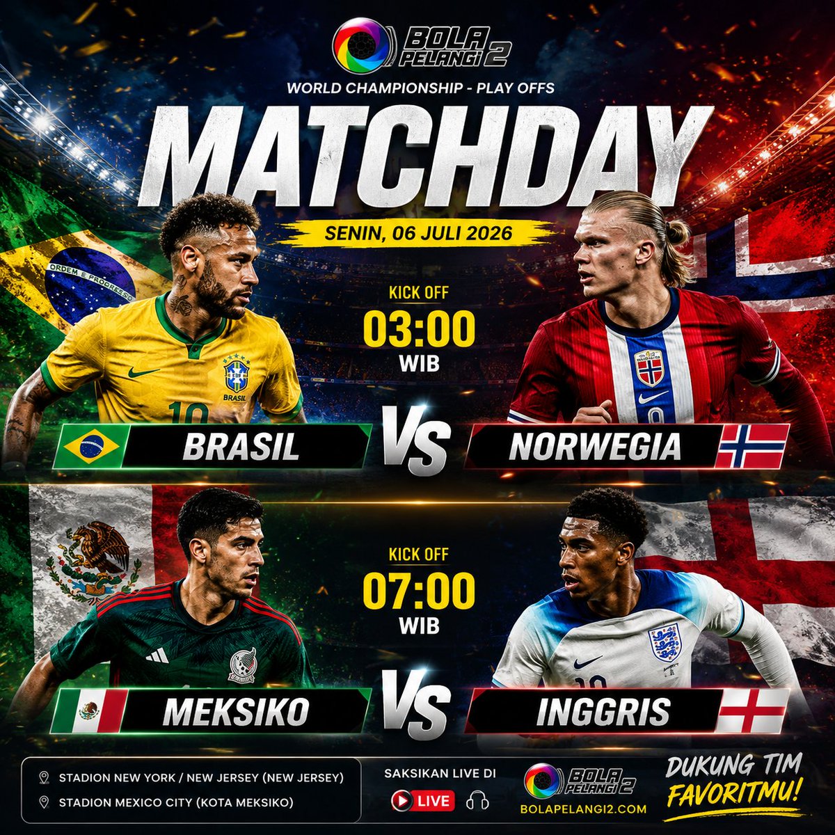 Bopel2Official's tweet photo. Tulis prediksi skor kalian di kolom komentar! ⚽👇
#WorldCup2026 #PlayOff #Canada #Morocco #Football #SepakBola #roadtoworldcup https://t.co/Lwafmy6NCU