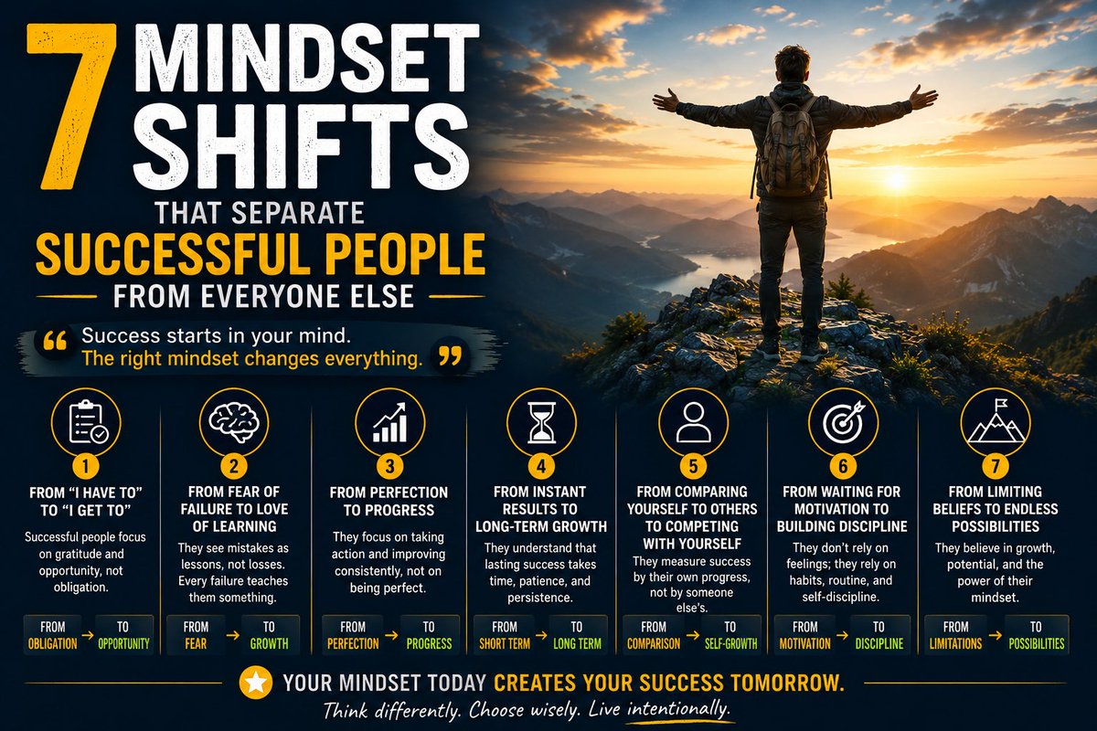 thevibelifthub's tweet photo. “7 Mindset Shifts That Separate Successful People From Everyone Else”

Full blog ➡️ https://t.co/nCFEEadnqY

#mindset #success #SuccessMindset https://t.co/GXZHX6JxZZ