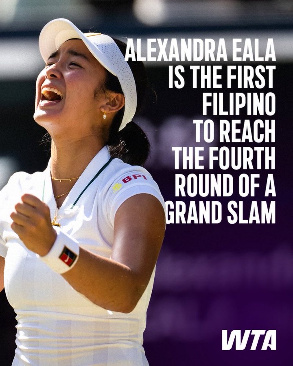 Maribeaut's tweet photo. Proud Filipino 🇵🇭 right here. I’m not surprised at all w/ all the hard work n resilience #Alex #Eala put in to get to this round in #Wimbledon She’s manifesting #RafaNadal’s ferocious intensity n warrior mentality on the court. Perfect transition for me fr following #Rafa #Vamos https://t.co/qxhzPcQwja