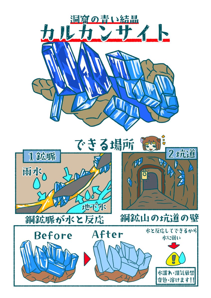 Hanamure_Honome's tweet photo. 深いコバルトブルーに魅せられて🐾
美しき毒、カルカンサイト（Chalcanthite） https://t.co/96YtXXMt4B