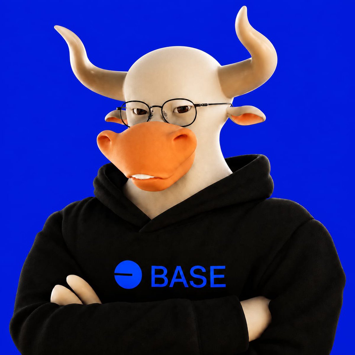 theovertheraa's tweet photo. The Bald Bull is the fearless mascot of @base No hair. No fear. Just pure bullish energy.🐂🟦

Hey @jessepollak, what do you think of The Bald Bull? 👀 https://t.co/1x0FFWbxm0