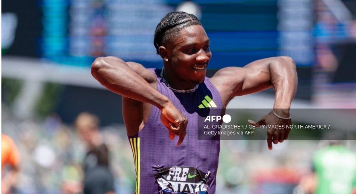 thecompasshub's tweet photo. Ajayi stuns world champion Seville to win 100m at Prefontaine Classic

Kanyinsola Ajayi, the Nigerian sprint sensation, stunned a star-studded lineup on Saturday to win the men’s 100-meter event at the 2026 Prefontaine Classic in Eugene, Oregon.

The 21-year-old crossed the finish line in a blistering 9.84 seconds to equal his own Nigerian national record on his debut on a Diamond League circuit.