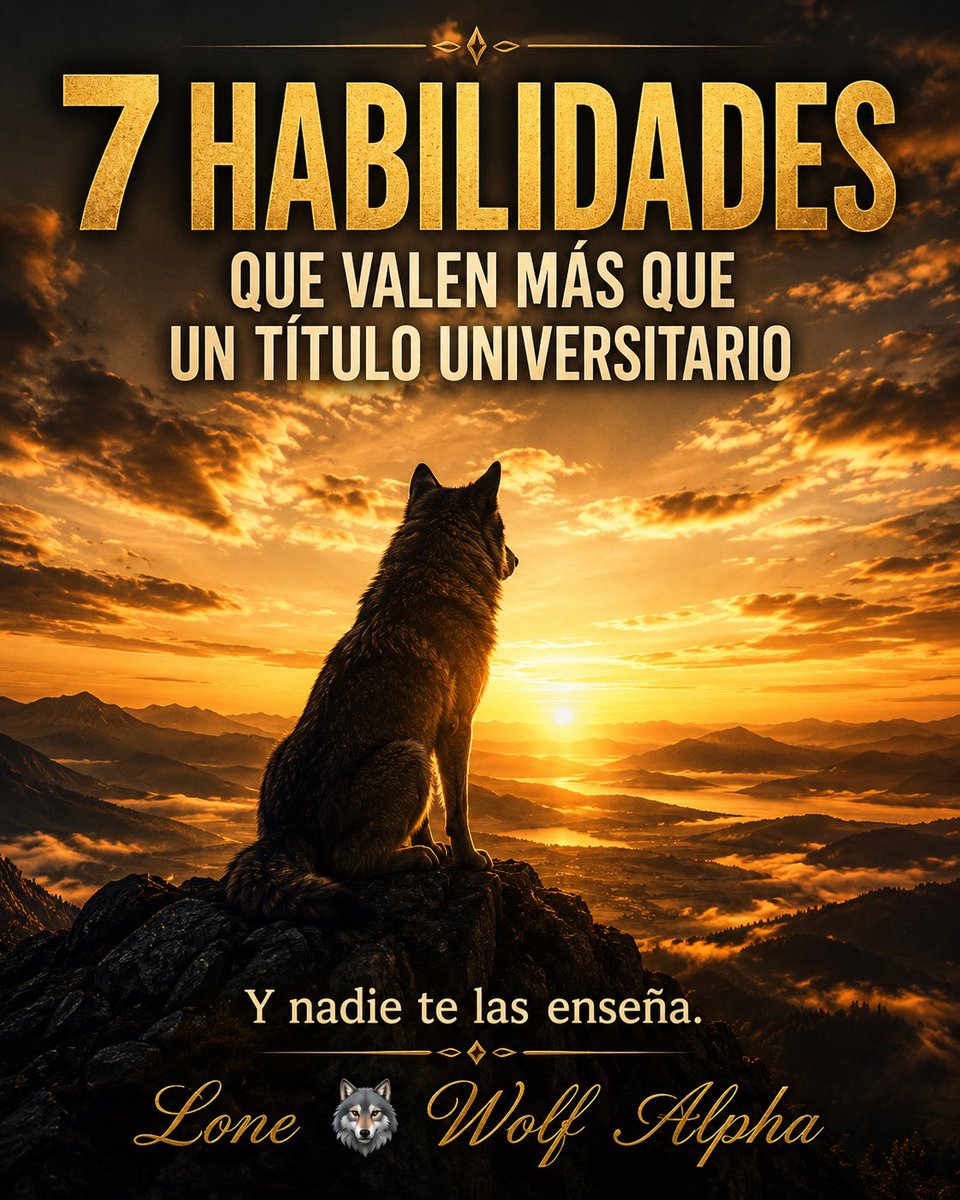 239_lonewolf's tweet photo. 7 habilidades que valen más que un título universitario:

(y nadie te las enseña en ningún sitio) 🧵🐺 https://t.co/qvo5wEe11F
