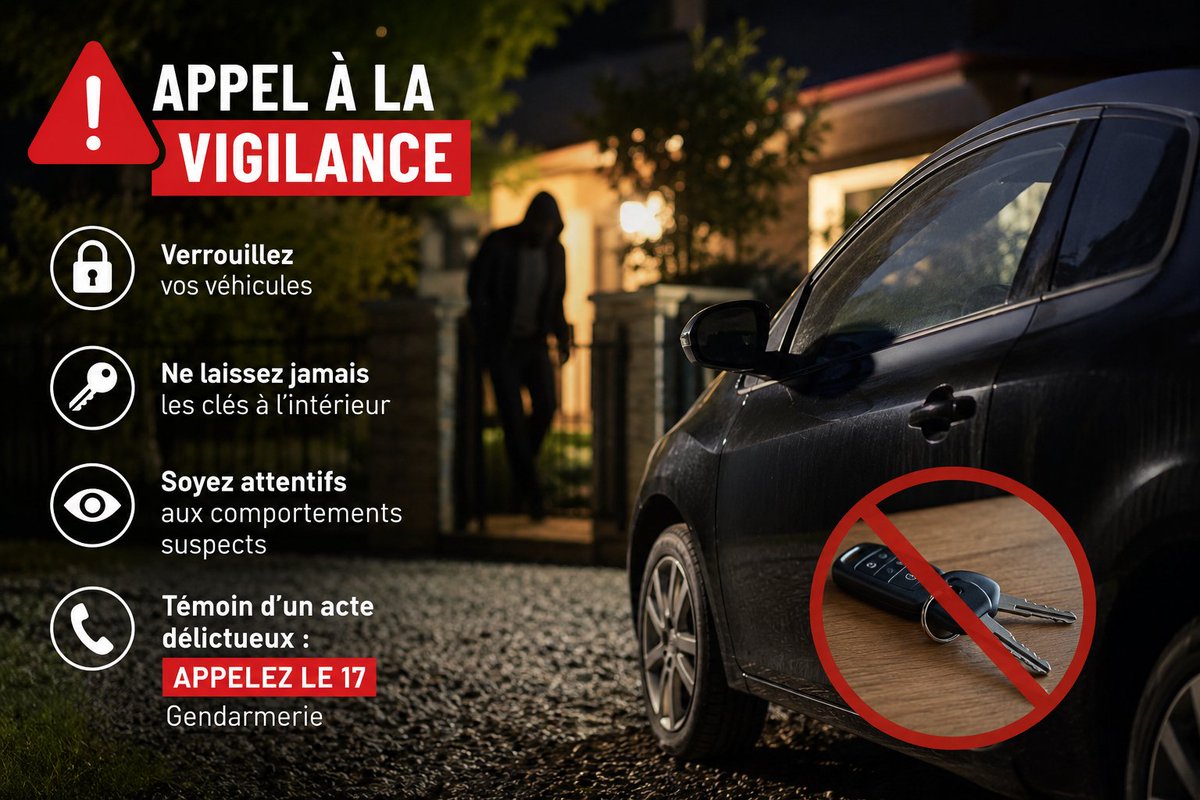 VentalonCevenne's tweet photo. APPEL À LA VIGILANCE
#Vigilance #Sécurité #Prévention #Gendarmerie #ProtectionDesBiens #Citoyenneté #Solidarité #SécuritéPourTous @Gendarmerie_048
https://t.co/g6ZO7udeUm https://t.co/mNP4QwZSWN
